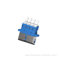 LC Quad Fiber Optic Adaptor With Flange With Metal Shutter